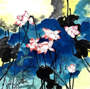 顾奇峰《写意墨彩荷系列》