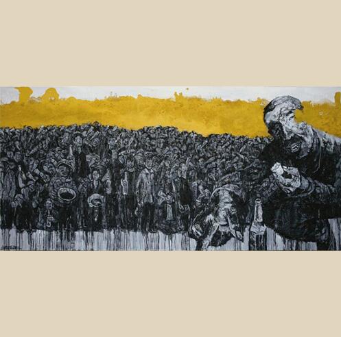 李平油画  《干杯》