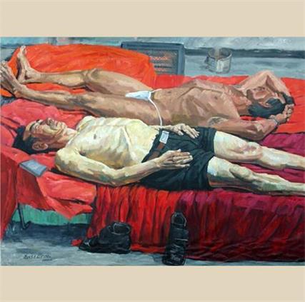 李平油画《人体写生》