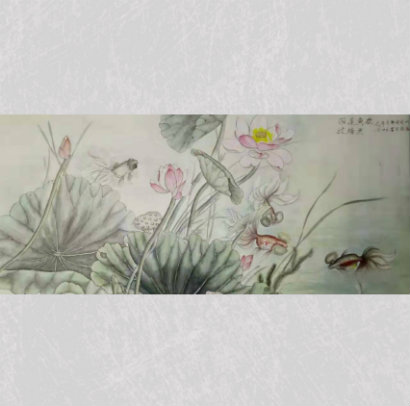 马连祺《雨过莲塘鱼更欢》